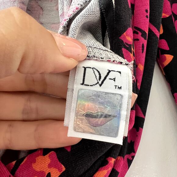 DVF Diane von Furstenberg Jeanne Silk Jersey Wrap Mini Dress Pink Floral 6 - Picture 6 of 10